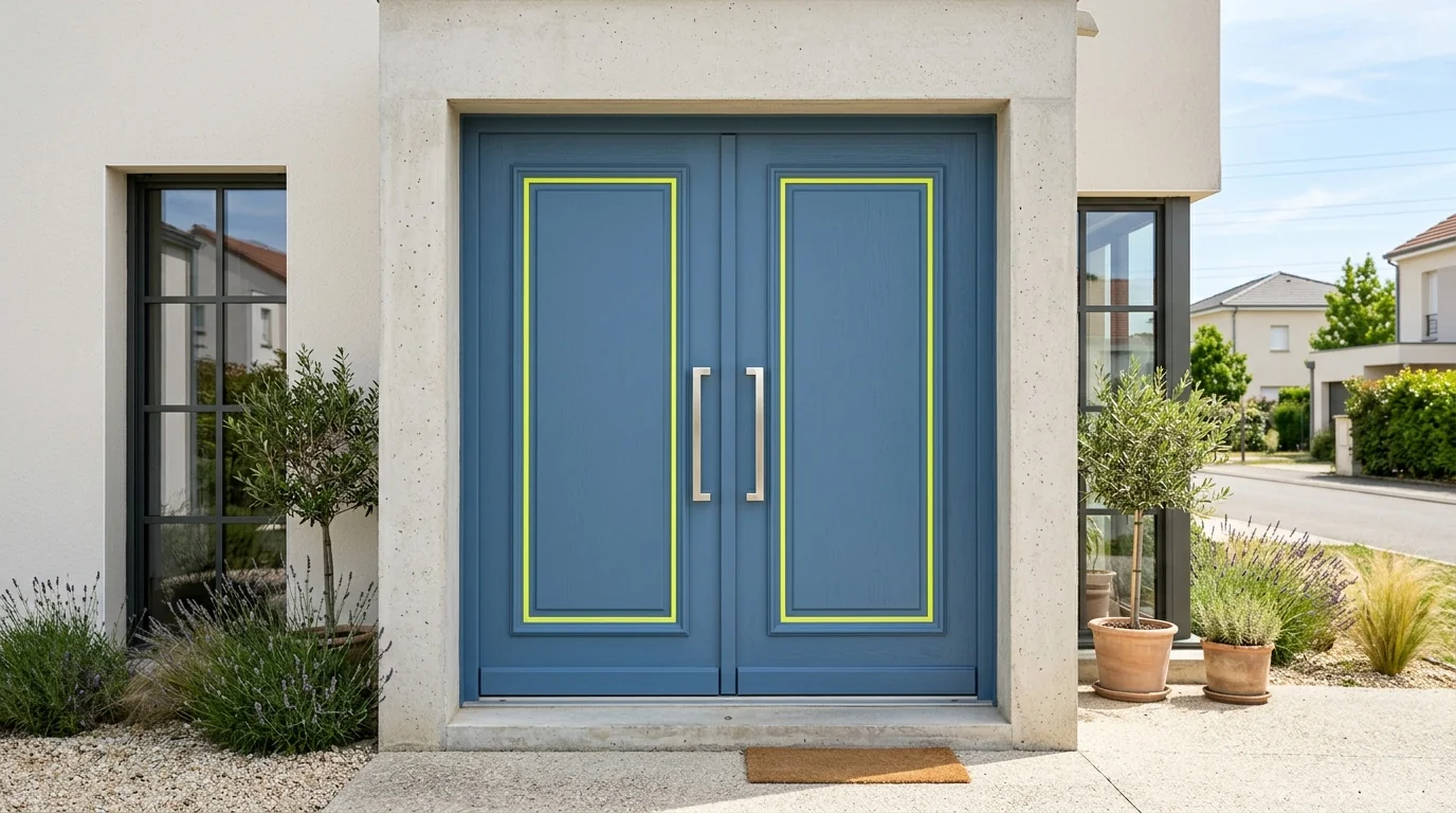 Installateur agréé · double-porte propre, marques expliquées dessous